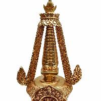 [stupa], Buddhist Handmade Staue, With [gold Plated], [stone Setting]