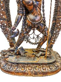 [vajrayogini], Buddhist Handmade Statue, [chocolate Oxidized], And Antique Finishing With Additional Carving