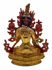 [white Tara], Buddhist Handmade Statue, [face Painted] And [gold Plated]