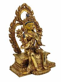 [maitreya Buddha], Buddhist Handmade Statue, [face Painted] And [gold Plated]