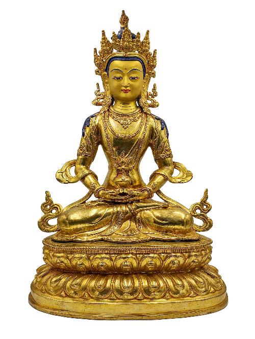 [aparimita], Buddhist Handmade Statue, [face Painted] And [gold Plated]