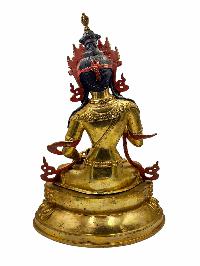 [vajrasattva], Buddhist Handmade Statue, [face Painted] And [gold Plated]