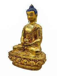 [amitabha Buddha], Buddhist Handmade Statue, [face Painted] And [gold Plated]