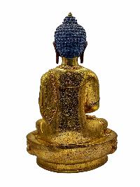 [amitabha Buddha], Buddhist Handmade Statue, [face Painted] And [gold Plated]