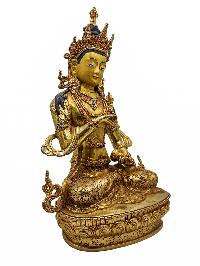 [vajrasattva], Buddhist Handmade Statue, [face Painted] And [gold Plated]