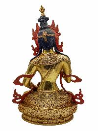 [vajrasattva], Buddhist Handmade Statue, [face Painted] And [gold Plated]