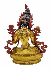 [green Tara], Buddhist Handmade Statue, [face Painted] And [gold Plated]