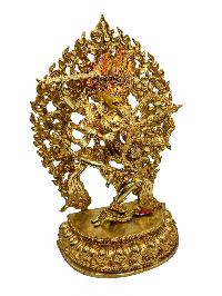 [kurukulla], Buddhist Handmade Statue, [face Painted] And [gold Plated]