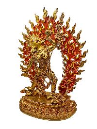 [vajrayogini], Budhist Handmade Statue, [face Painted] And [gold Plated]