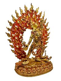 [vajrayogini], Budhist Handmade Statue, [face Painted] And [gold Plated]