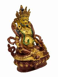 [best Price], [yellow Jambhala Or Kuber], Buddhist Handmade Statue, [face Painted] And [partly Gold Plated]