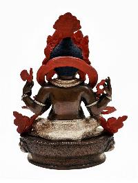 [ganesh], Buddhist Handmade Statue, [silver And Chocolate Oxidized], Wtih [face Painted]