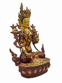 [best Price], [white Tara], Buddhist Handmade Statue, [partly Gold Plated], Wtih [face Painted], For A Gift, Altars And Buddhist Ritual