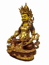 [best Price], [yellow Jambhala], Buddhist Handmade Statue, [partly Gold Plated], Wtih [face Painted], For A Gift, Altars And Buddhist Ritual