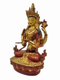 [best Price], [chenrezig], Buddhist Handmade Statue, [partly Gold Plated], Wtih [face Painted], For A Gift, Altars And Buddhist Ritual