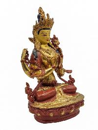 [best Price], [chenrezig], Buddhist Handmade Statue, [partly Gold Plated], Wtih [face Painted], For A Gift, Altars And Buddhist Ritual