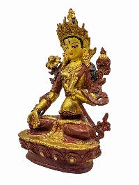 [best Price], [white Tara], Buddhist Handmade Statue, [partly Gold Plated], Wtih [face Painted], For A Gift, Altars And Buddhist Ritua