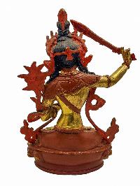 [best Price], [manjushree], Buddhist Handmade Statue, [partly Gold Plated], Wtih [face Painted], For A Gift, Altars And Buddhist Ritual