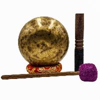 Jambati Singing Bowl, [tiger Antique], [jhumkat], Buddhist Hand Beaten, Antique Finishing, Sound Note F, 343 Hz