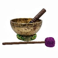 Jambati Singing Bowl, [tiger Antique], [jhumkat], Buddhist Hand Beaten, Antique Finishing, Sound Note F, 369 Hz