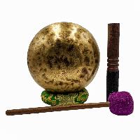 Jambati Singing Bowl, [tiger Antique], [jhumkat], Buddhist Hand Beaten, Antique Finishing, Sound Note F, 369 Hz