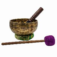 Jambati Singing Bowl, [tiger Antique], [jhumkat], Buddhist Hand Beaten, Antique Finishing, Sound Note G, 390 Hz