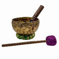 Jambati Singing Bowl, [tiger Antique], [jhumkat], Buddhist Hand Beaten, Antique Finishing, Sound Note G, 423 Hz