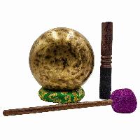 Jambati Singing Bowl, [tiger Antique], [jhumkat], Buddhist Hand Beaten, Antique Finishing, Sound Note G, 423 Hz