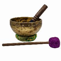 Jambati Singing Bowl, [tiger Antique], [jhumkat], Buddhist Hand Beaten, Antique Finishing, Sound Note G, 382 Hz