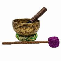 Jambati Singing Bowl, [tiger Antique], [jhumkat], Buddhist Hand Beaten, Antique Finishing, Sound Note G, 388 Hz