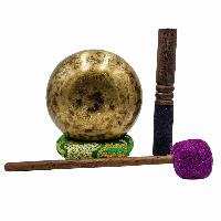 Jambati Singing Bowl, [tiger Antique], [jhumkat], Buddhist Hand Beaten, Antique Finishing, Sound Note G, 388 Hz