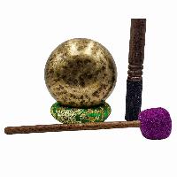 Jambati Singing Bowl, [tiger Antique], [jhumkat], Buddhist Hand Beaten, Antique Finishing, Sound Note A, 427 Hz