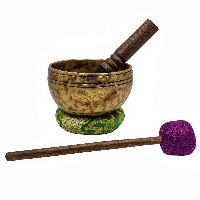 Jambati Singing Bowl, [tiger Antique], [jhumkat], Buddhist Hand Beaten, Antique Finishing, Sound Note A, 436 Hz