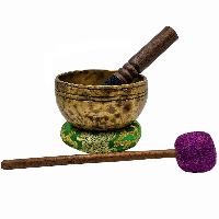 Jambati Singing Bowl, [tiger Antique], [jhumkat], Buddhist Hand Beaten, Antique Finishing, Sound Note C, 516 Hz