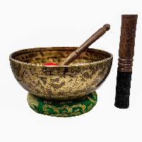 Jambati Singing Bowl, [tiger Antique], [jhumkat], Buddhist Hand Beaten, Antique Finishing