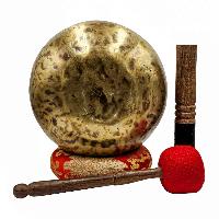 Jambati Singing Bowl, [tiger Antique], [jhumkat], Buddhist Hand Beaten, Antique Finishing, Sound Note G, 210 Hz