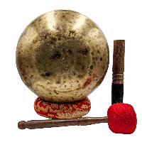 Jambati Singing Bowl, [tiger Antique], [jhumkat], Buddhist Hand Beaten, Antique Finishing, Sound Note G, 199 Hz