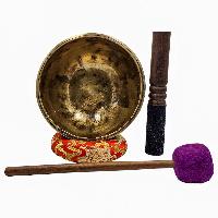 Jambati Singing Bowl, [tiger Antique], [jhumkat], Buddhist Hand Beaten, Antique Finishing, Sound Note G, 413 Hz