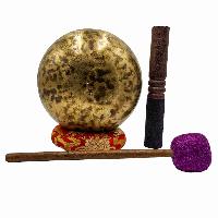 Jambati Singing Bowl, [tiger Antique], [jhumkat], Buddhist Hand Beaten, Antique Finishing, Sound Note G, 413 Hz