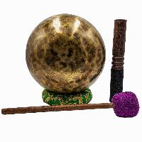 Jambati Singing Bowl, [tiger Antique], [jhumkat], Buddhist Hand Beaten, Antique Finishing, Sound Note A, 451 Hz