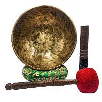 Jambati Singing Bowl, [tiger Antique], [jhumkat], Buddhist Hand Beaten, Antique Finishing