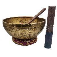 Jambati Singing Bowl, [tiger Antique], [jhumkat], Buddhist Hand Beaten, Antique Finishing