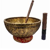 Jambati Singing Bowl, [tiger Antique], [jhumkat], Buddhist Hand Beaten, Antique Finishing