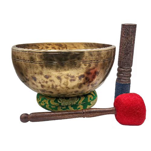 [jhumka Tiger Singing Bowl], Buddhist Hand Beaten, Antique Finishing