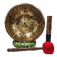 [jhumka Tiger Singing Bowl], Buddhist Hand Beaten, Antique Finishing