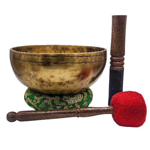 [jhumka Tiger Singing Bowl], Buddhist Hand Beaten, Antique Finishing