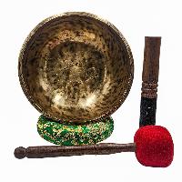 [jhumka Tiger Singing Bowl], Buddhist Hand Beaten, Antique Finishing