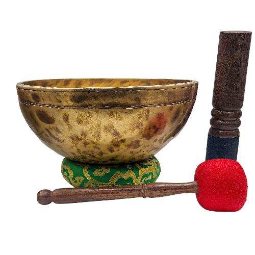 [jhumka Tiger Singing Bowl], Buddhist Hand Beaten, Antique Finishing