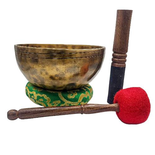 [jhumka Tiger Singing Bowl], Buddhist Hand Beaten, Antique Finishing