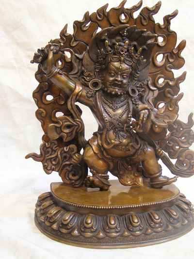 Vajrapani Statue, [chocolate Oxidized], [old Post], [remakable]